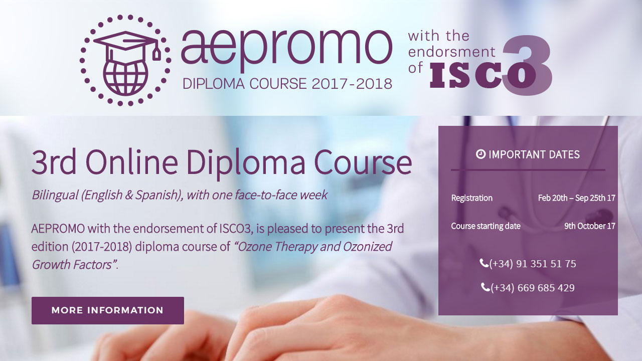 Successfully finished 3rd. Online and Bilingual (English & Spanish) Diploma Course of Ozone Therapy with a Face-to-Face Week