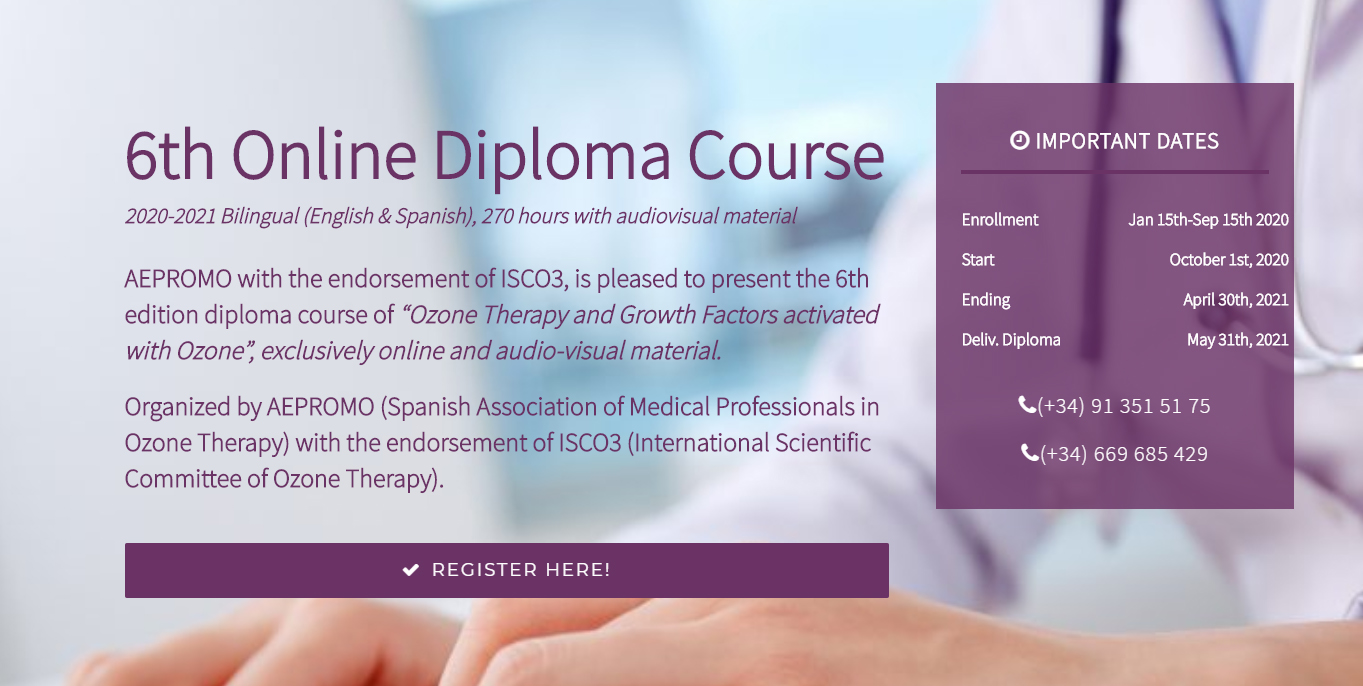 FINALIZED 6TH DIPLOMA COURSE IN OZONE THERAPY (2020-2021) 100% ONLINE